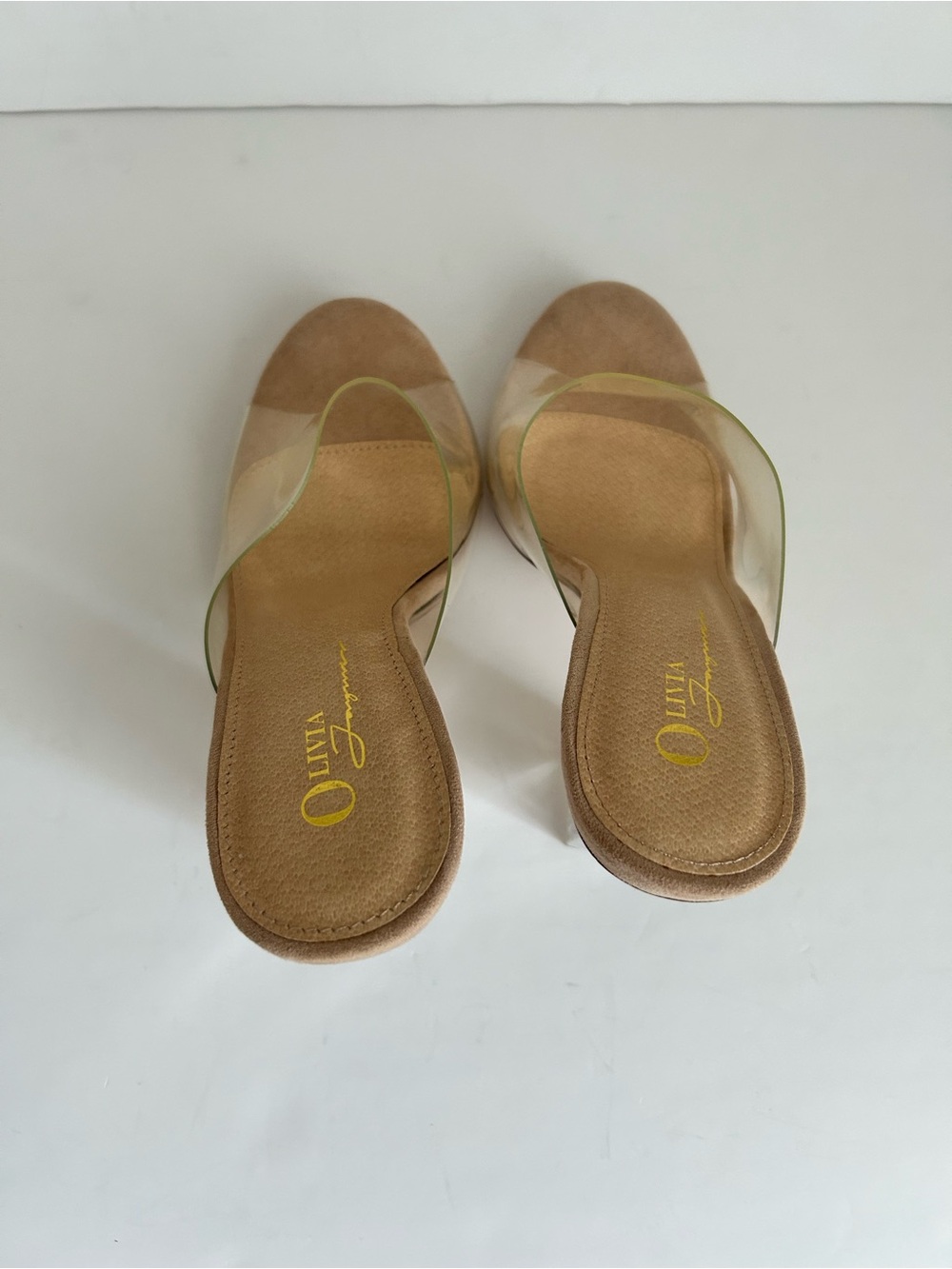 Olivia jaymes Clear Strap Nude Block Heel Mule - Picture 4 of 15